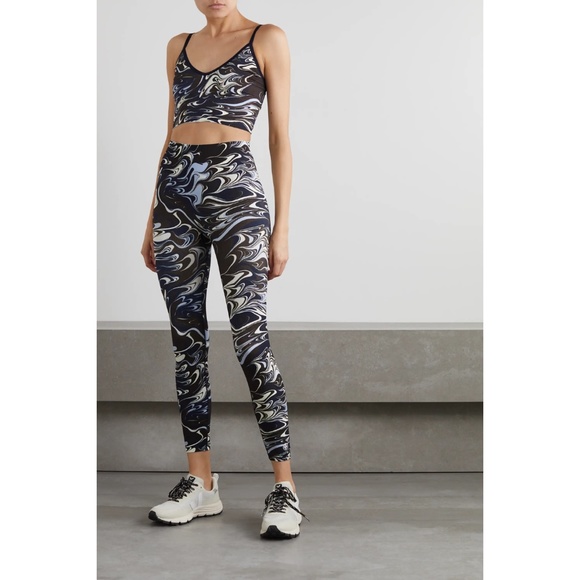 Tory Burch Sport Seamless 7/8 High-rise Leggings in Dark Roast Marble Splash - Picture 13 of 16